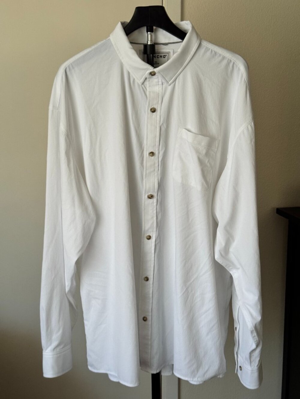 Poncho Outdoors White Long Sleeve Performance Shirt Men's XXL Regular Fit